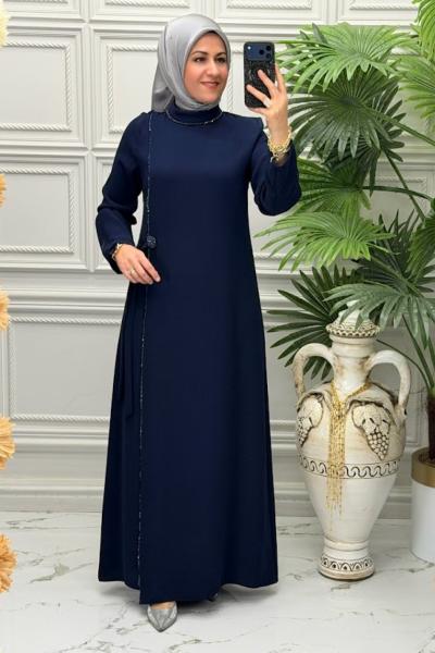 1142 Elbise Lacivert
