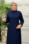 1142 Elbise Lacivert