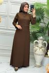 1143 Elbise   Kahverengi