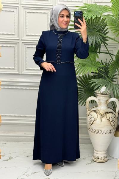 1143 Elbise   Lacivert