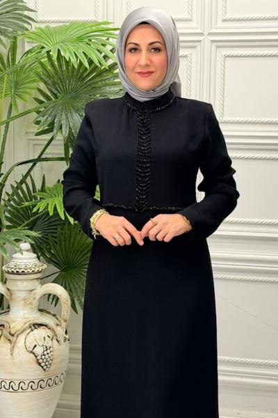 1143 Elbise  Siyah
