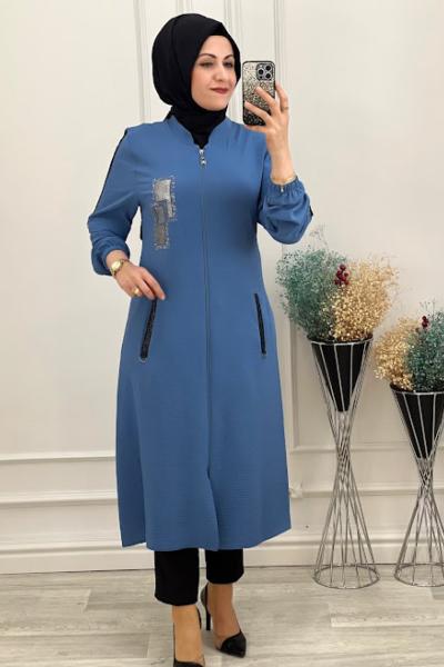 1146 Kare Detaylı Kap İndigo İndigo