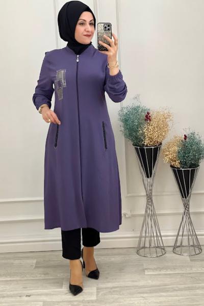 1146 Kare Detaylı Kap Lila Lila