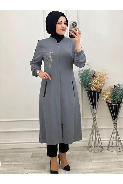 1146 Kare Detaylı Kap Gri Diğer