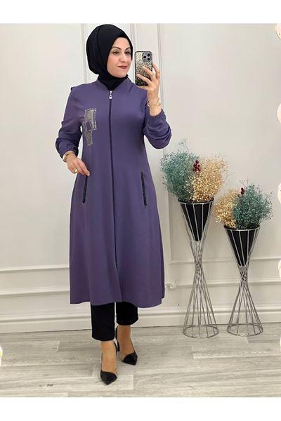 1146 Kare Detaylı Kap Lila Diğer