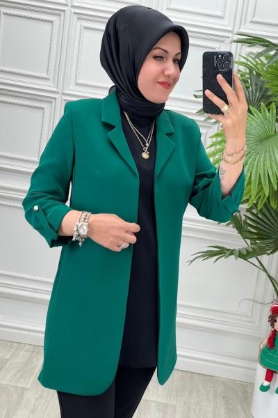 1151 Fakir Kol Ceket  Zümrüt