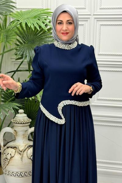 1152 Elbise   Lacivert