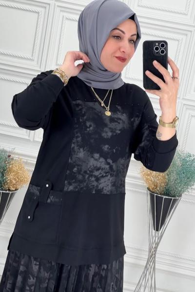 1154 Etekli  Takım  Siyah