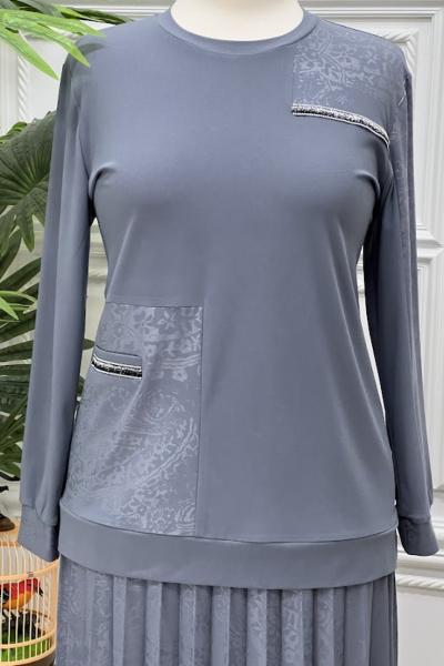 1160 Tunik Takım Gri