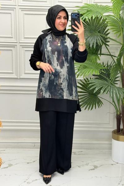 1162 Tunik Takım  Siyah