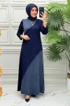 1163 Elbise  Lacivert