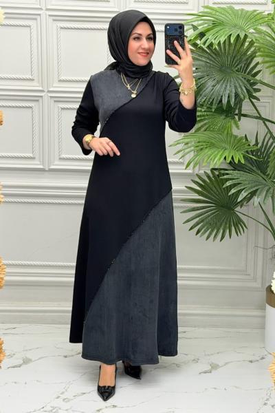1163 Elbise  Siyah