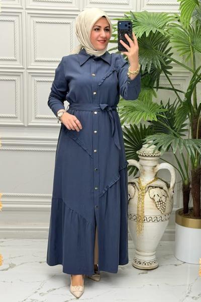 1175 Elbise Lacivert