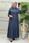 1179 Elbise Lacivert