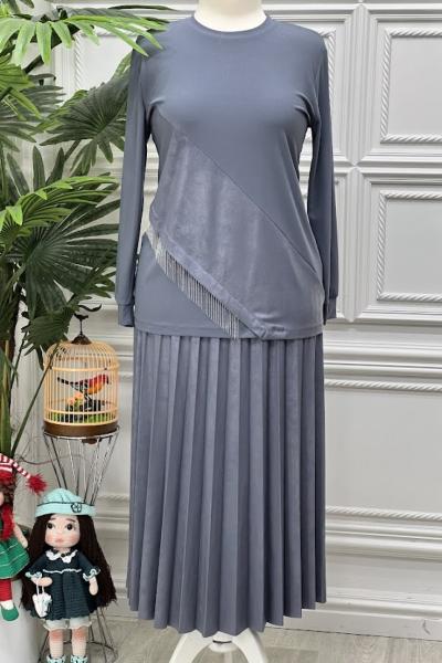 1194B Tunik Takım Gri