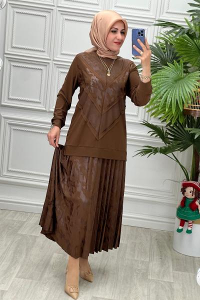 1197 Tunik Takım Kahverengi