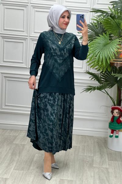 1197 Tunik Takım Zümrüt