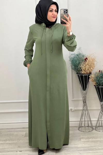 1203 Aerobin Düz Ferace Yeşil Yeşil