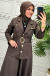 1221 Tunik Takım  Kahverengi