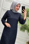 1256 Elbise Lacivert