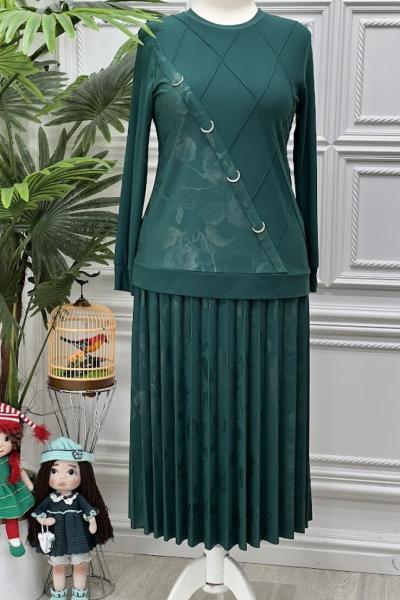 1282 Tunik Takım Zümrüt