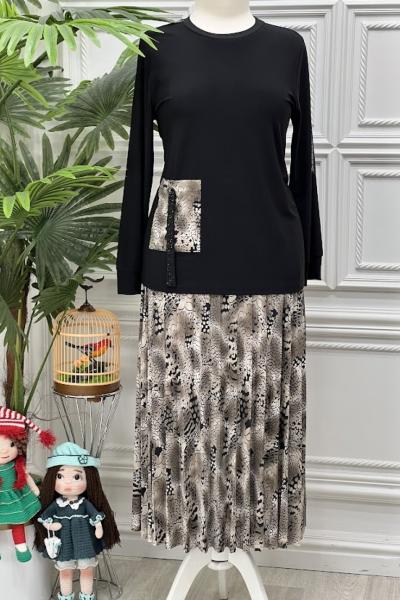 1284 Tunik Takım Kahverengi