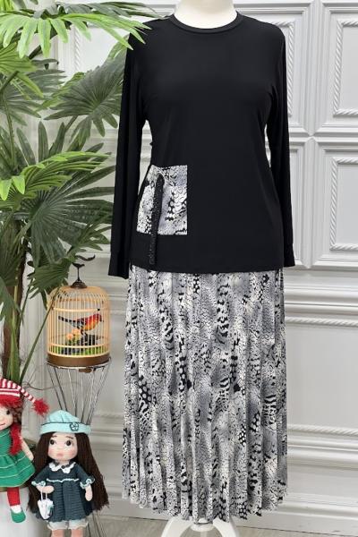 1284 Tunik Takım Gri