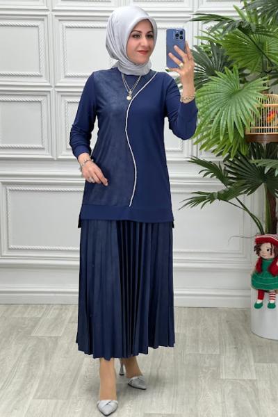 1285B Tunik takım İndigo