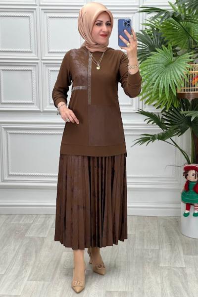 1289 Tunik Takım Kahverengi