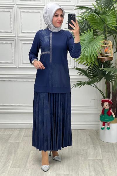 1289 Tunik Takım İndigo
