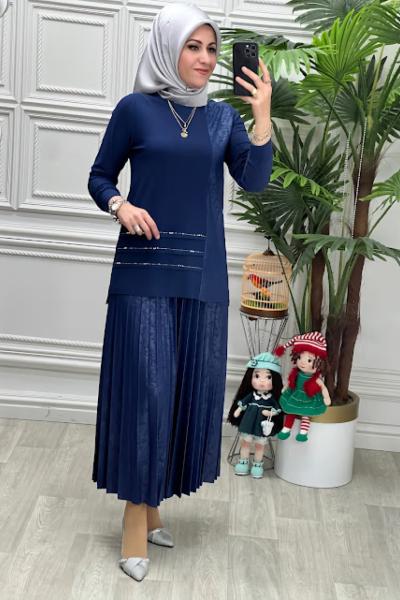 1311 Tunik Takım İndigo