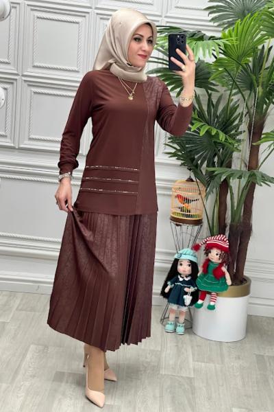 1311 Tunik Takım Kahverengi