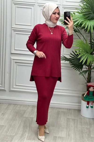 140286 Tunik Takım Kırmızı