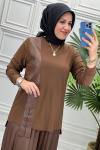 1408 Tunik Takım  Kahverengi