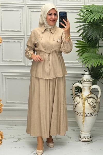 1423B Tunik Takım Taş Rengi