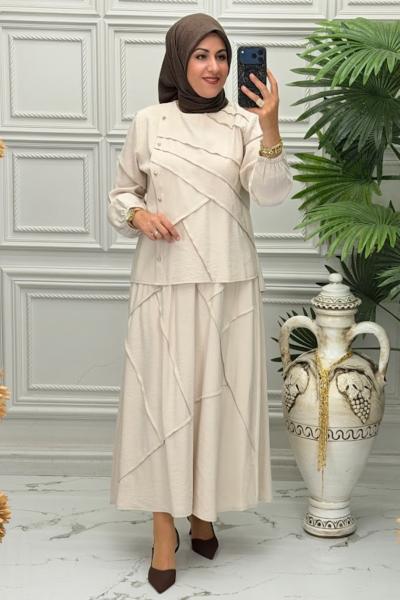1431 Tunik Takım Taş Rengi
