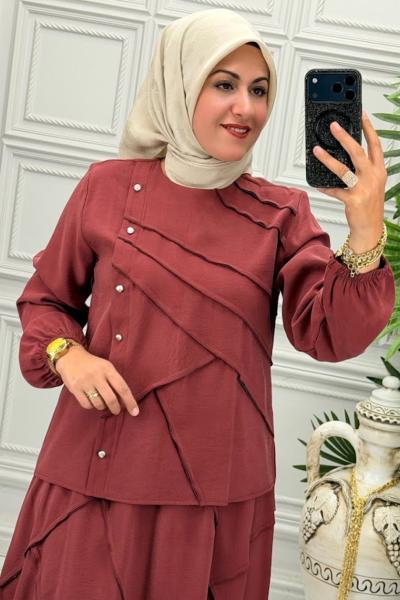 1431 Tunik Takım Bordo