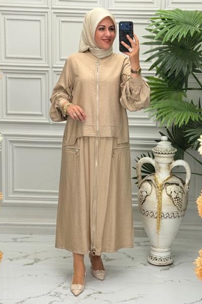 1436 Tunik Takım Vizon