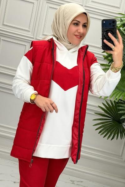 1458 Üçlü Takım Kırmızı