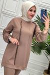 1509 Tunik Takım  Kahverengi