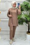 1509 Tunik Takım  Kahverengi