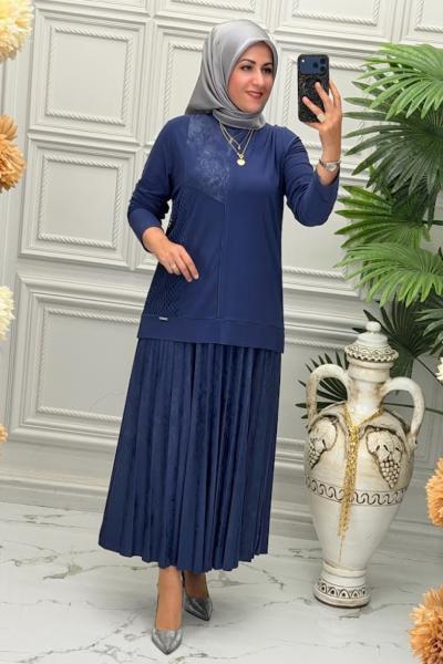 1514 Tunik Takım İndigo