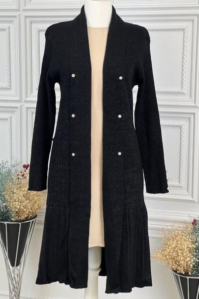 1560 Klasik Hırka Siyah Siyah