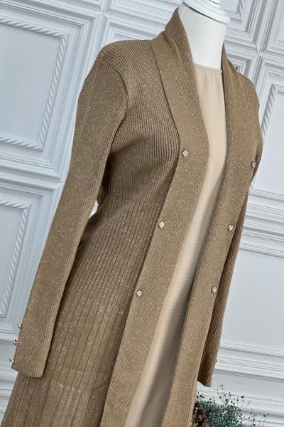 1560 Klasik Hırka Süt Kahve Sütlü Kahve