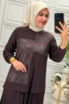 1607B Tunik Takım Kahverengi