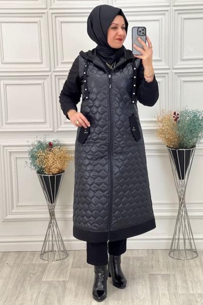 17563 Kapitone Kap  Siyah