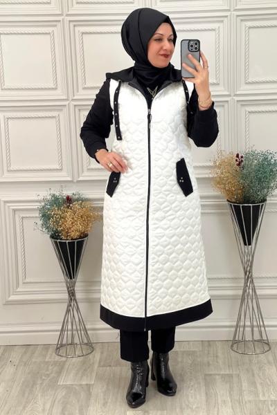 17563 Kapitone Kap  Beyaz