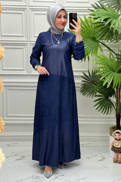 1803 Elbise Lacivert