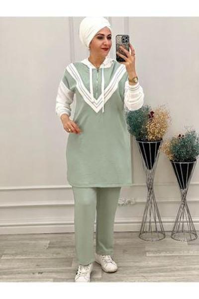 1817 Sim Şeritli Takım Mint Mint Yeşili