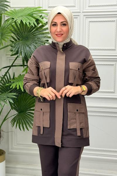 1819 Tunik Takım  Kahverengi